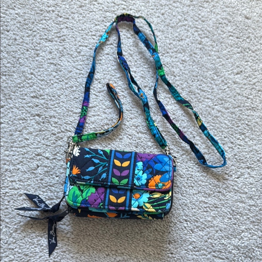 Vera Bradley Blue and Purple Quilted Wristlet